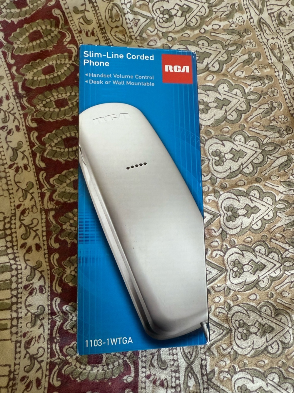 RCA Slim-Line Corded Phone Handset – White